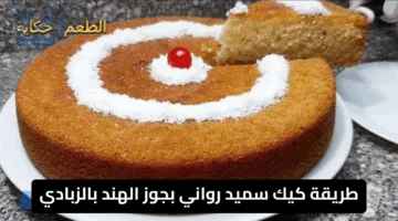 كيك سميد بجوز الهند وسر نجاحها الزبادي طرية من غير فراغات حضريها في دقايق وفطري بيها أسرتك