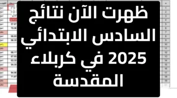 ظهرت الآن نتائج السادس الابتدائي 2025 في كربلاء المقدسة – كل التفاصيل هنا