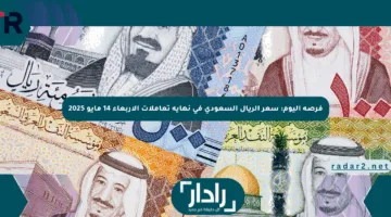 فرصة اليوم: سعر الريال السعودي في نهاية تعاملات الأربعاء 14 مايو 2025