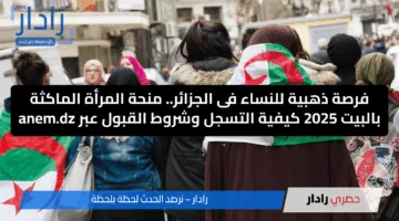 فرصة ذهبية للنساء فى الجزائر.. منحة المرأة الماكثة بالبيت 2025 كيفية التسجل وشروط القبول عبر anem.dz