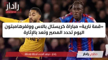 «قمة نارية» مباراة كريستال بالاس وولفرهامبتون اليوم تحدد المصير وتعد بالإثارة