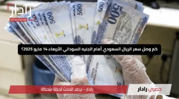 “مفاجأة اليوم”.. كم وصل سعر الريال السعودي أمام الجنيه السوداني الأربعاء 14 مايو 2025؟
