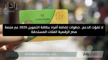 لا تفوّت الدعم.. خطوات إضافة أفراد بطاقة التموين 2025 عبر منصة مصر الرقمية والفئات المستحقة
