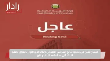 ميسان تعلن قرب صدور نتائج السادس الابتدائي 2025 الدور الأول بالعراق بالرقم الامتحاني — استعد للاطلاع الآن