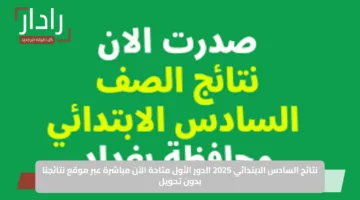 نتائج السادس الابتدائي 2025 كربلاء الدور الأول متاحة الآن مباشرة عبر موقع نتائجنا بدون تحويل