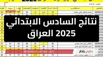 نتائج السادس الابتدائي 2025 الدور الاول: الرابط الرسمي وخطوات الاستعلام