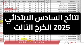 مبروك للناجحين.. ظهرت الآن نتائج السادس الابتدائي 2025 الكرخ الثالث