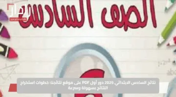 نتائج السادس الابتدائي 2025 دور أول PDF على موقع نتائجنا: خطوات استخراج النتائج بسهولة وسرعة