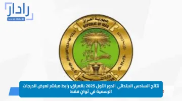 نتائج السادس الابتدائي الدور الأول 2025 بالعراق: رابط مباشر لعرض الدرجات الرسمية في ثوانٍ فقط