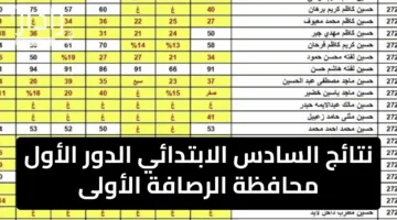 نتائج منتظرة.. نتائج السادس الابتدائي الدور الأول محافظة الرصافة الاولى تجدها هنا الآن