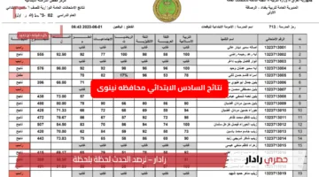 عبر أحد موقعين.. نتائج السادس الابتدائي محافظه نينوى 2025 الدور الأول
