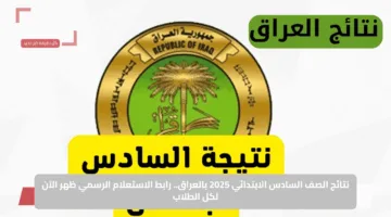 نتائج الصف السادس الابتدائي 2025 بالعراق.. رابط الاستعلام الرسمي ظهر الآن لكل الطلاب