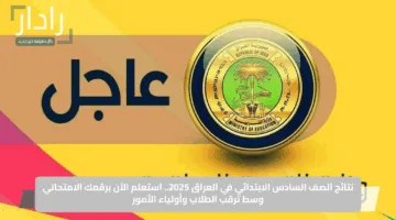نتائج الصف السادس الابتدائي في العراق 2025.. استعلم الآن برقمك الامتحاني وسط ترقب الطلاب وأولياء الأمور