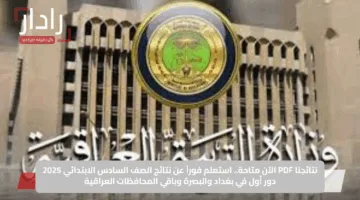نتائجنا PDF الآن متاحة.. استعلم فوراً عن نتائج الصف السادس الابتدائي 2025 دور أول في بغداد والبصرة وباقي المحافظات العراقية