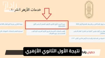 “استعلم الآن”.. نتيجة الأول الثانوي الأزهري الترم الثاني 2025 عبر الرابط الرسمي