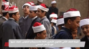 نتيجة الصف الثاني الثانوي الأزهري 2025 بالاسم ورقم الجلوس.. تعرف عليها فور الإعلان الرسمي