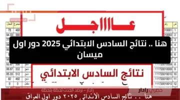 الآن .. نتائج السادس الابتدائي 2025 الدور الأول لجميع المحافظات العراقية PDF موقع نتائجنا