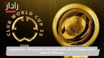 5 قنوات مفتوحة تنقل كأس العالم للأندية 2025 مجانًا وبجودة HD… شاهد المباريات بدون اشتراك أو تقطيع