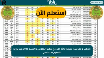 «ترقب وحماس» نتيجة ثالثة إعدادي برقم الجلوس والاسم 2025 عبر بوابة التعليم الأساسي