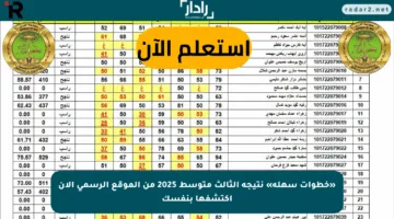 «خطوات سهلة» نتيجة الثالث متوسط 2025 من الموقع الرسمي الآن اكتشفها بنفسك