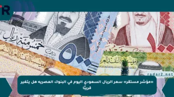 «مؤشر مستقر» سعر الريال السعودى اليوم فى البنوك المصرية هل يتغير قريبًا