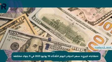 «مفاجأة كبرى» سعر الدولار اليوم الثلاثاء 10 يونيو 2025 في 9 بنوك مختلفة