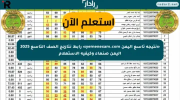 مبرووك للناجحين.. رابط الإستعلام عن نتيجة الصف التاسع 2025 في اليمن برقم الجلوس