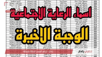 خطوات الاستعلام عن أسماء المشمولين بالرعاية الاجتماعية الوجبة الأخيرة 2025 عبر منصة مظلتي