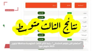 ’’استعلم الآن بالرقم الامتحاني’’.. رابط نتائج الثالث المتوسط محافظة نينوى 2025 متوفر فوراً