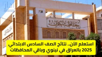 استعلم الآن.. نتائج الصف السادس الابتدائي 2025 بالعراق في نينوي وباقي المحافظات