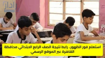 استعلم فور الظهور.. رابط نتيجة الصف الرابع الابتدائي محافظة القاهرة عبر الموقع الرسمي