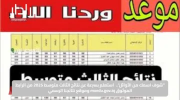 “شوف اسمك من الأوائل”..  استعلم بسرعة عن نتائج الثالث متوسط 2025 من الرابط الموثوق moedu.gov.iq وموقع نتائجنا الرسمي