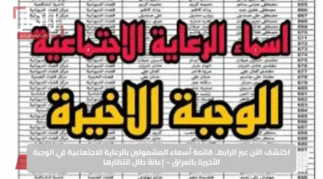 اكتشف الآن عبر الرابط.. قائمة أسماء المشمولين بالرعاية الاجتماعية في الوجبة الأخيرة بالعراق – إعانة طال انتظارها