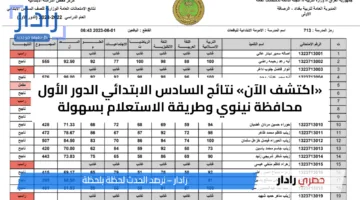 «اكتشف الآن» نتائج السادس الابتدائي الدور الأول محافظة نينوي وطريقة الاستعلام بسهولة