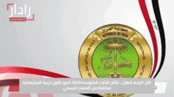 الآن الرابط شغال.. نتائج الثالث المتوسط 2025 الدور الأول تربية السليمانية مباشرة من المصدر الرسمي