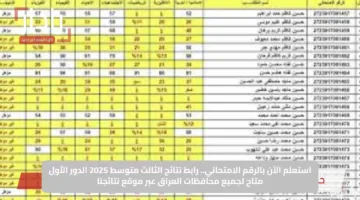 استعلم الآن بالرقم الامتحاني.. رابط نتائج الثالث متوسط 2025 الدور الأول متاح لجميع محافظات العراق عبر موقع نتائجنا