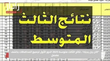 “الآن بين يديك”.. نتائج الثالث متوسط 2025 الدور الأول لجميع المحافظات بكشف مفصل