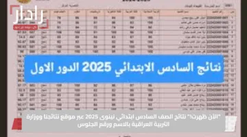 “الآن ظهرت!”.. نتائج الصف السادس ابتدائي نينوى 2025 عبر موقع نتائجنا ووزارة التربية العراقية بالاسم ورقم الجلوس