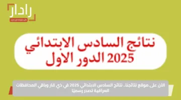الآن على موقع نتائجنا.. نتائج السادس الابتدائي 2025 في ذي قار وباقي المحافظات العراقية تصدر رسميًا