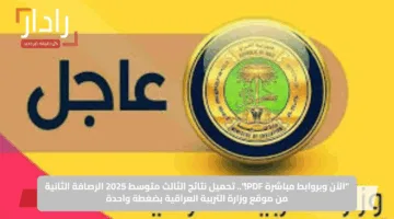 “الآن وبروابط مباشرة PDF!”.. تحميل نتائج الثالث متوسط 2025 الرصافة الثانية من موقع وزارة التربية العراقية بضغطة واحدة