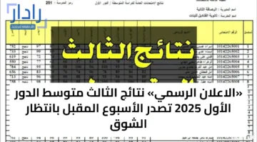«الاعلان الرسمي» نتائج الثالث متوسط الدور الأول 2025 تصدر الأسبوع المقبل بانتظار الشوق