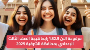 مرفوعة الان 82.5% رابط نتيجة الصف الثالث الإعدادي بمحافظة الشرقية 2025