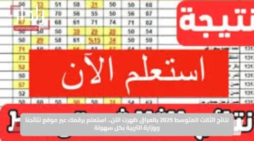نتائج الثالث المتوسط 2025 بالعراق ظهرت الآن.. استعلم برقمك عبر موقع نتائجنا ووزارة التربية بكل سهولة