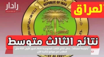 “بالرابط المباشر”.. حمّل نتائج الثالث المتوسط 2025 الدور الأول PDF لكل الطلاب من موقع نتائجنا الآن