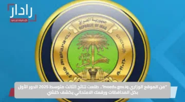 “من الموقع الوزاري moedu.gov.iq”.. طلعت نتائج الثالث متوسط 2025 الدور الأول بكل المحافظات ورقمك الامتحاني يكشف كلشي