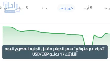 “تحرك غير متوقع” سعر الدولار مقابل الجنيه المصري اليوم الثلاثاء 17 يونيو USD/EGP