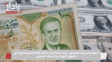 تدهور جديد يربك الأسواق… إليك سعر الدولار مقابل الليرة السورية اليوم في السوق السوداء والمصرف المركزي