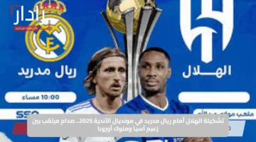 تشكيلة الهلال أمام ريال مدريد في مونديال الأندية 2025.. صدام مرتقب بين زعيم آسيا وملوك أوروبا