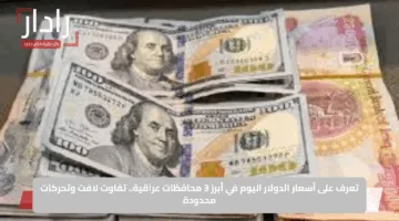 تعرف على أسعار الدولار اليوم في أبرز 3 محافظات عراقية.. تفاوت لافت وتحركات محدودة