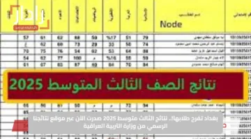 هســه ظهرت.. رابط نتائج الثالث متوسط 2025 الدور الاول عبر موقع نتائجنا